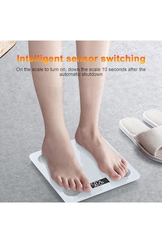 Tenfowee Mijia Uygulamalı Akıllı Vücut Yağı Terazi - Usb Şarjlı/batarya, 26x26cm Cam Yüzey, Tam Vücut Analizi, Bt Senkronizasyonu, Beyaz