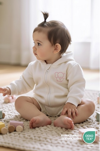 Bebek/cocuk Nakış Detaylı Fermuarlı Sweatshirt Pembe