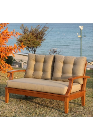 Çengelköy Ikili Ahşap Koltuk - Evinizde, Bahçenizde (Minderli)