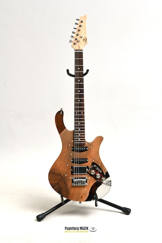 Elektro Gitar Silver1 Custom Epoksi & Yıllanmış Ağaç Kişiye Özel Ceviz - Şeffaf