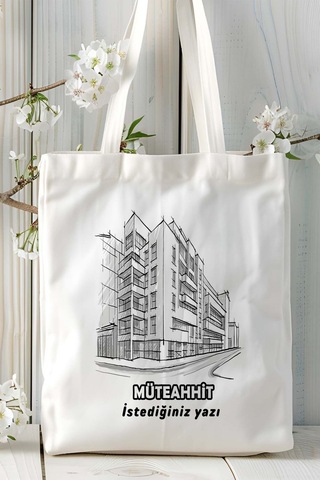 Art Hediye Müteahhit Baskılı Bez Omuz Çantası Kişiye Özel Model 2 Çok Renkli