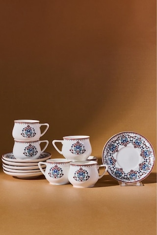 Karaca  Nakkaş 6 Kişilik Kahve Fincanı Takımı 100 ml