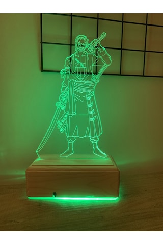 One Piece Rononoa Zoro 16 Renk Gece Lambası