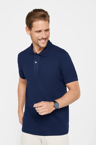 Tudors Erkek Slim Fit Dar Kesim %100 Pamuk Düz Pike Lacivert Polo Yaka Tişört-30496 Lacivert