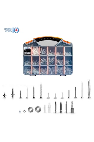 Kerem 995 Parça 24 Çeşit Vida, Dübel, Somun Ve Pul Seti 25CM