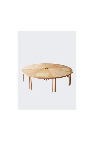 Woodnjoy 8 Parçalı Üçgen Etkinlik Masası 16 Kişilik Kahverengi