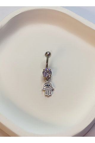 Kadın Tektaş Ve Göz Detay Fatma Eli Model Çelik Piercing