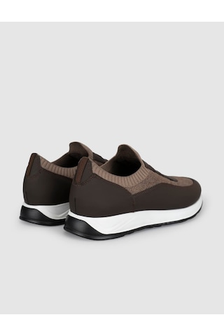 Cabani Bej Örgü Dokulu Konfor Sneaker Siyah - Neon Yeşil