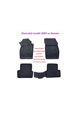 Chevrolet Lacetti 2009 Ve Sonrası 4d Premium Havuzlu Paspas-kaydırmaz Taban