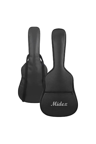 Midex Gk-40k Klasik Gitar Çantası Kaliteli Siyah Kılıf Duvar Askısı Standı + 12 Pena