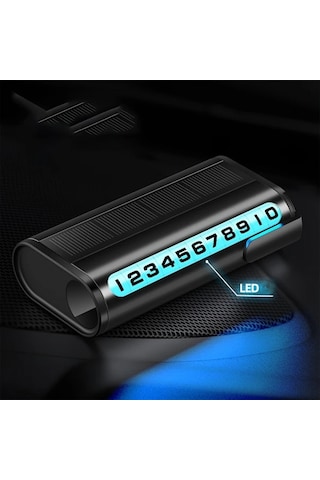 Boatshop1 Siyah Güneş Enerjili Gece Lambası Şarj Gerektirmeyen Üç Renk Seçenekli Döner Kadran Gizli Ekran Yüksek Kaliteli Park Numarası Kartı