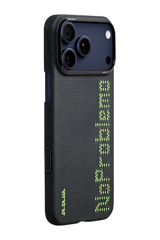 Apple Uyumlu iPhone 17 Pro Kılıf M-safeli Lumintex Teknoloji Aramid Fiber Pitaka Tactile Woven Aries Serisi Siyah Siyah
