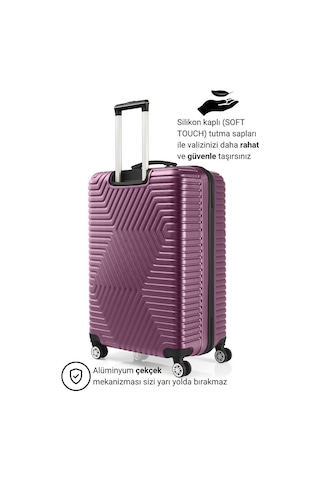 G&d Polo Suitcase Abs Orta Ve Büyük Boy Mürdüm 2'li Valiz Seti 600.09-b Mor