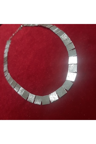 Fashion Jewelry Kare İşlemeli Çelik Kolye Gold