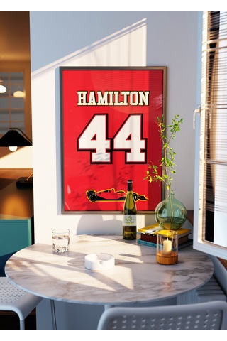 Lewis Hamilton 44 F1 Poster Tablo Siyah Çerçeveli