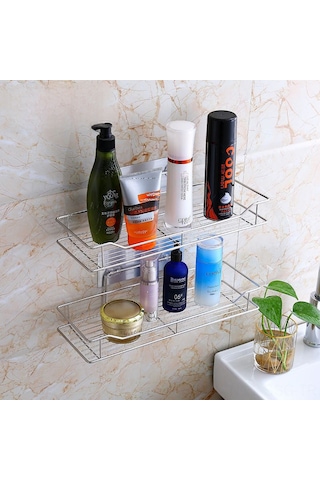 Springsun Stainless Steel Duş Ve Mutfak Dolapları: Delik Açmadan Takılabilir, Temizlik Gereçleri İçin Organize Edici Depolama Rack Orta Boy Diğer