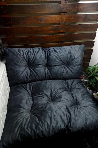 Mutfaktamoda Mutfakta Moda Antrasit Yer Minderi Ikili Takım /Köşe Minderi