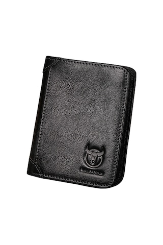 Hangfox Erkek Deri Cüzdan Rfıd Koruma Teknolojili Tam Deri复古 Dikey Model Sürücü Ehliyeti Para Clipi Siyah Siyah