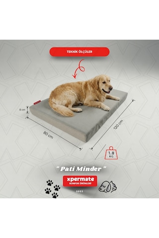 Xpermate Büyük Irk Köpek Yatağı Fermuarlı Yıkanabilir Su İtici Evcil Hayvan Yatağı Pati Minder 80 x 120 CM