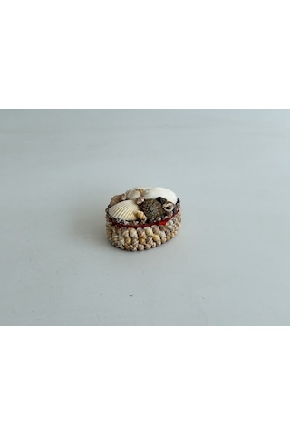 Deniz Kabuğu Kaplamalı Kutu 8x6x4cm - Mücevher Takı Kutusu
