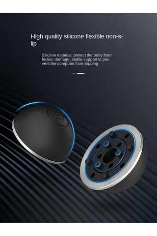 Dizüstü Bilgisayar Soğutma Pedi, Ergonomik Dizüstü Bilgisayar Küçük Görünmez Soğutma Topu Manyetik Ayak Siyah Üzerinde Duran