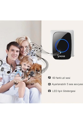 Sonex 3 Alıcılı Kablosuz Uzaktan Kumandalı Led Kapı Zili