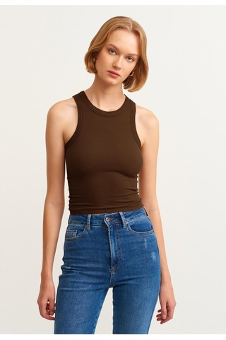 2'li Paket Fitilli Halter Yaka Örme Atlet S