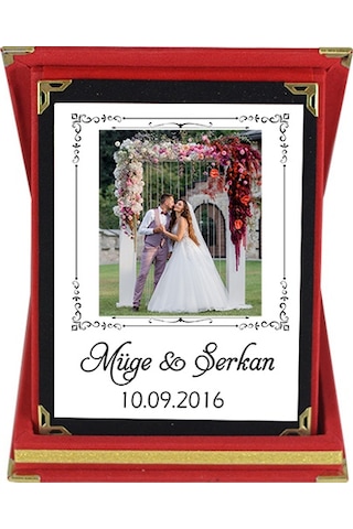 Evlilik Yıl Dönümü Hediyesi Fotoğraflı Isimli Ve Tarihli Plaket