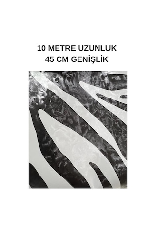 45cm X 10 Metre 1 Rulo Folyo Yapışkanlı Zebra Model Görünümlü Mutfak Duvar Kaplama Folyosu Kağıdı