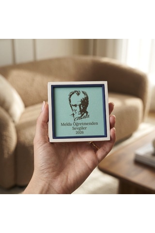 Öğretmenden Öğrencilerine Anlamlı Veda 18 Li Set Atatürk Portreli Ve Kişiye Özel Hatıra 10x10 Cm