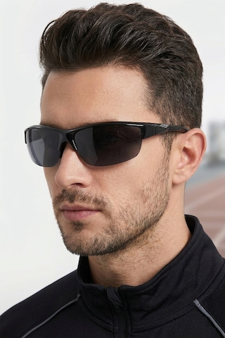 Di Caprio Dc3033black Oval Yarım Çerçeve Polarize Camlı Erkek Güneş Gözlüğü Siyah