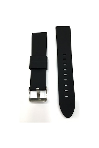 22 Mm Siyah Renk Düz Kauçuk Saat Kordonu Kayışı 22X20 Mm