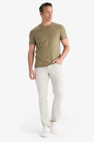 Defacto Slim Fit Dar Kesim Bisiklet Yaka Esnek Kumaş Kısa Kollu Tişört E2635ax25smkh436 Haki