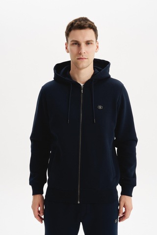 AR-MA Arma Erkek Sweatshirt Büyük Beden 3 İplik Kalın Kumaş Kapüşonlu Fermuarlı Cepli %70 Pamuk %30 Polyester K30324801502 Lacivert