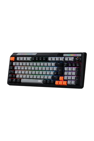 Dragos Colorpulse Siyah Gri Red Switch Hotswap Şarjlı Usb Wireless Bluetooth Full Rgb Oyuncu Mekanik Klavyesi