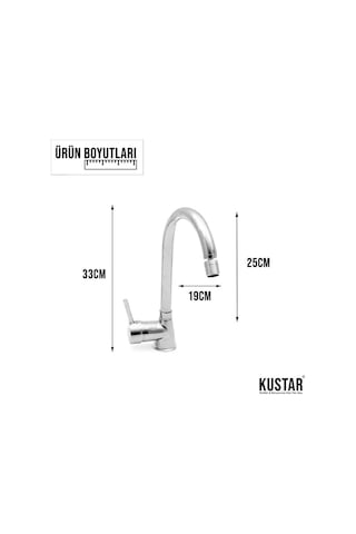 Kustar Oynar Perlatörlü Çubuk Kol Mutfak Eviye Bataryası