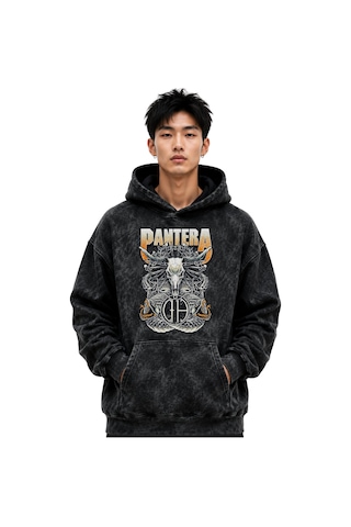 Sevbano Pantera Rock Metal Müzik Grubu Baskılı Unisex Oversize Premium Yı Siyah