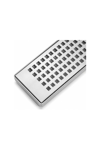 Tek Parça Plastik Gövdeli 360 Derece Döner Sifonlu Paslanmaz Lineer Duş Kanalı 40 Cm Krom