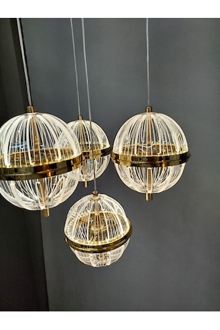 Modern Led Sarkıt Avize4 Lu Sarı