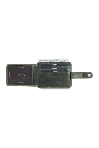 Guard Dikey Crazy Yeşil Hakiki Deri Kartlık Erkek / Kadın P5171 Yeşil