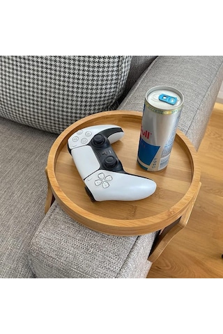 Kanepe Tepsisi Masa Kanepe Kol Dayama Klipsli Tepsi Doğal Bambu Kanepe Tepsisi Uzaktan Kumanda Kahve Aperatifler İçin Pratik Tv Aperatif Tepsisi