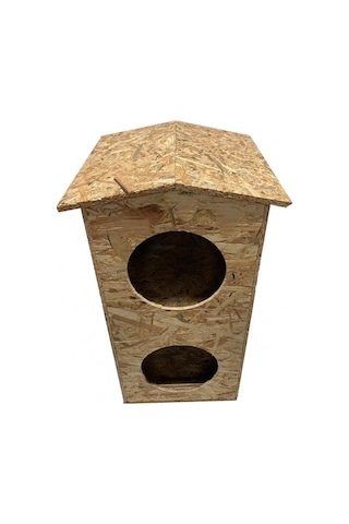 Goxawee Kedi Evi Dış Ortam Uygun Ahşap Kedi Evi Dublex Osb 66x39x32 Cm