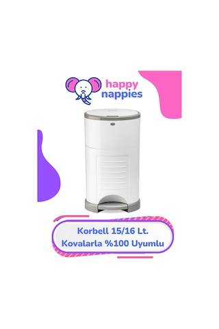 Korbell 16 lt Uyumlu Yerli Çöp Poşeti - 1 Yedek - 500 Bebek Bezi