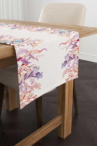 Krem Çok Renkli Marin Desenli Dijital Baskılı Runner Cgh1251 Rn