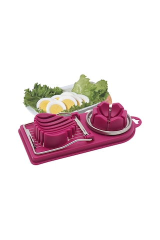 Honmex Mor Ke1001 Yumurta Dilimleyici - Çift Odalı 304 Çelik Ile Sade Dilimler Ve 6 Eşit Parça, Pratik Mutfak Aleti Mor