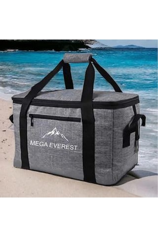 Mega Everest Termal Termos Çanta Buzluk Soğutucu Termo Piknik Çantası Thermo Bag 40 Litre Gri