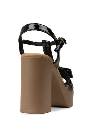 Deery Kadın Siyah Rugan Platform Topuklu Sandalet - 26491zsyhc01 Siyah