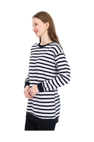 Kadın Sweatshirt Çizgi Desenli 0157mvng 001