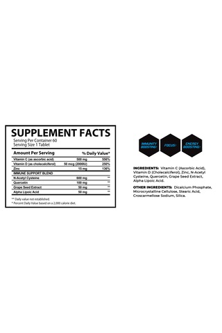 Muscle Rulz Immunity Mix N.a.c+zinc+grape Seed+alpha Lipoic