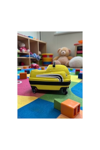 Aresshop Araba Valiz Çocuk Çanta Cocuk Araba Valız Sarı